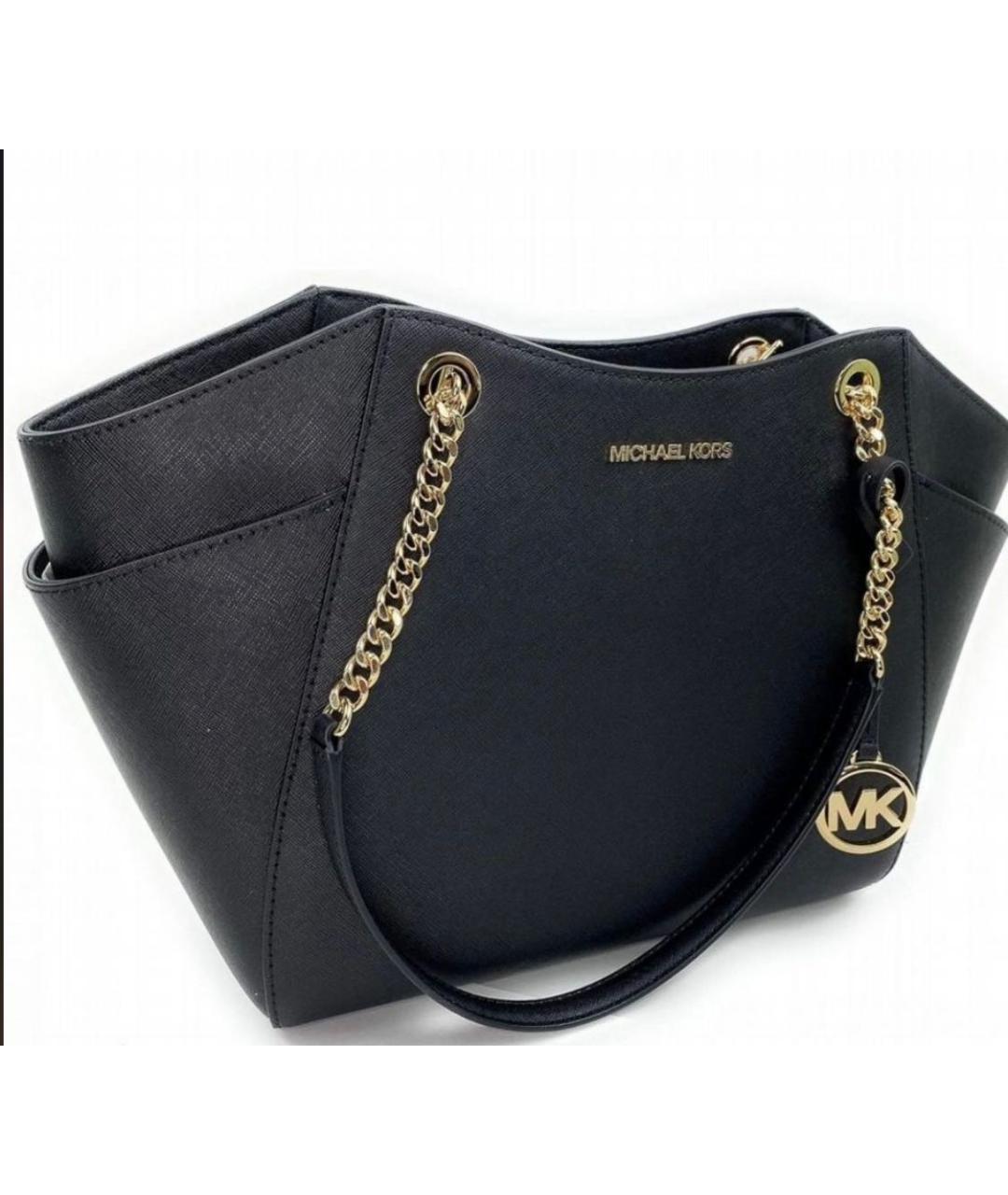 MICHAEL KORS Черная кожаная сумка тоут, фото 9