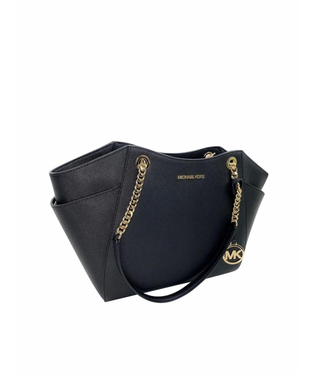 MICHAEL KORS Черная кожаная сумка тоут, фото 1