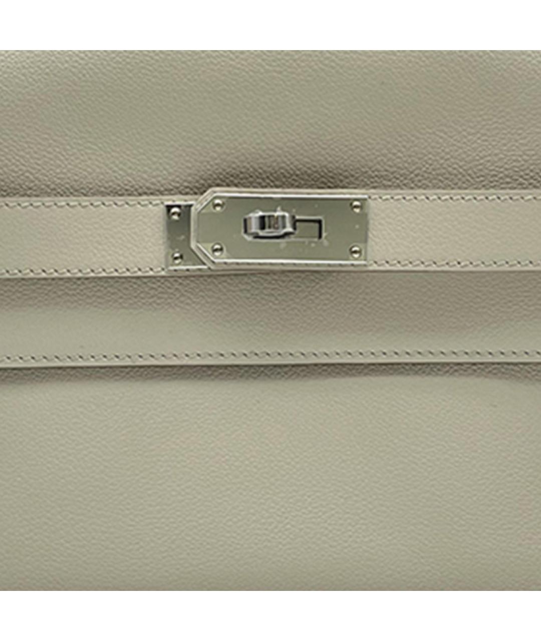 HERMES Серая кожаная сумка через плечо, фото 4