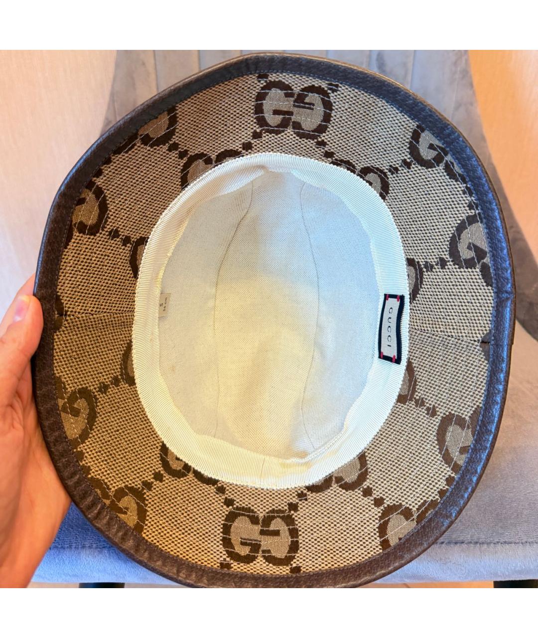GUCCI Коричневая хлопковая панама, фото 4