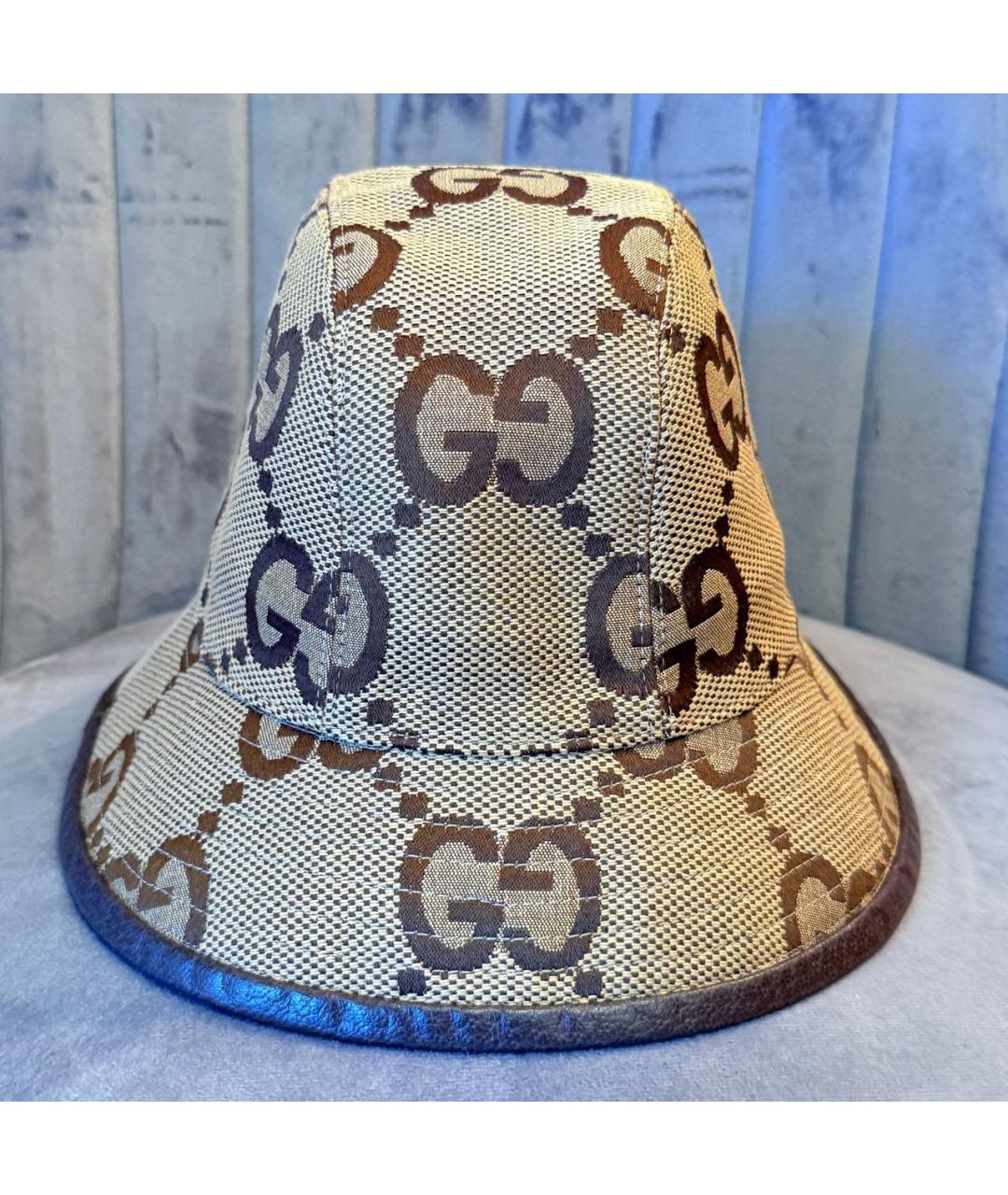GUCCI Коричневая хлопковая панама, фото 5