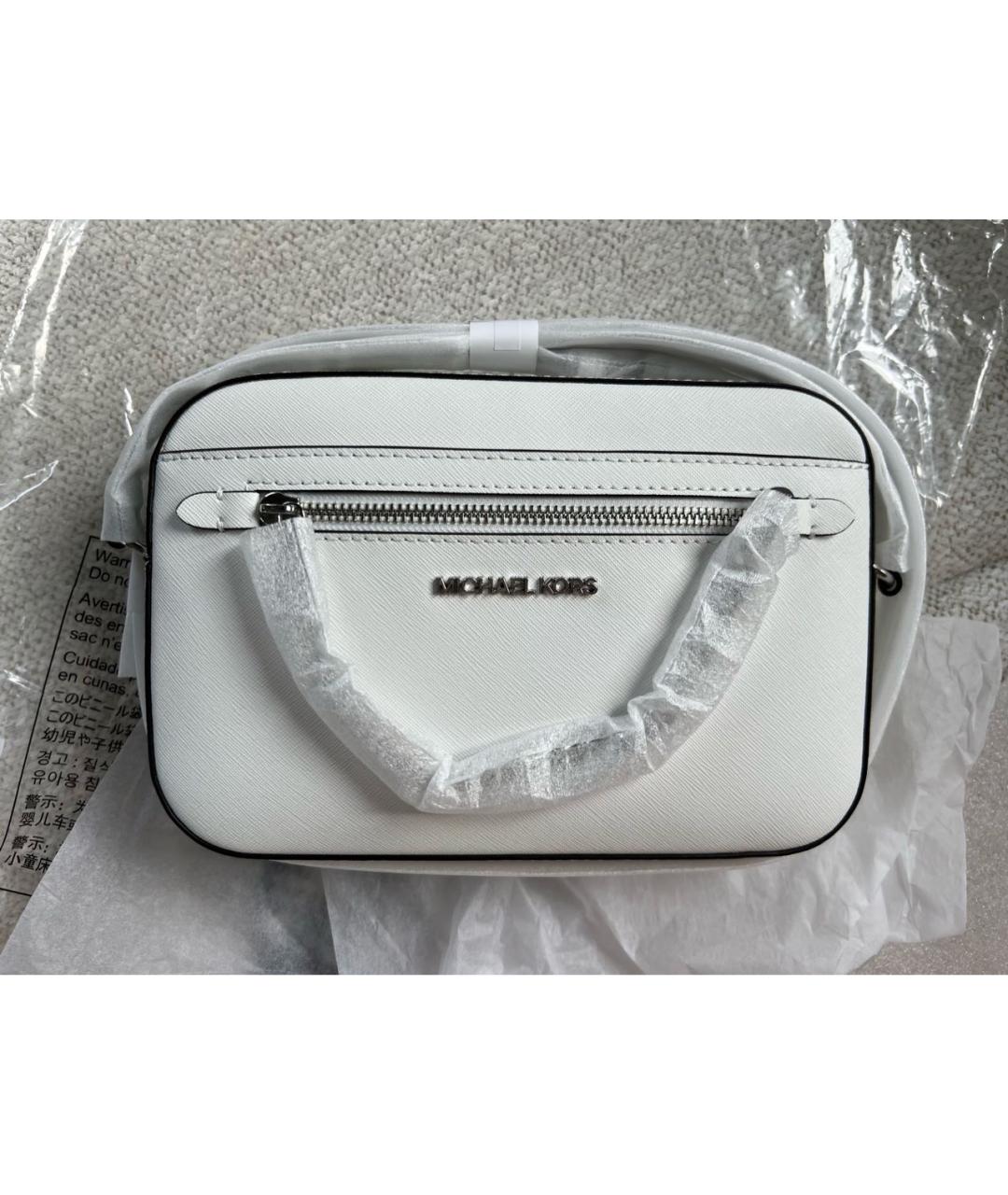 MICHAEL KORS Белая кожаная сумка через плечо, фото 2