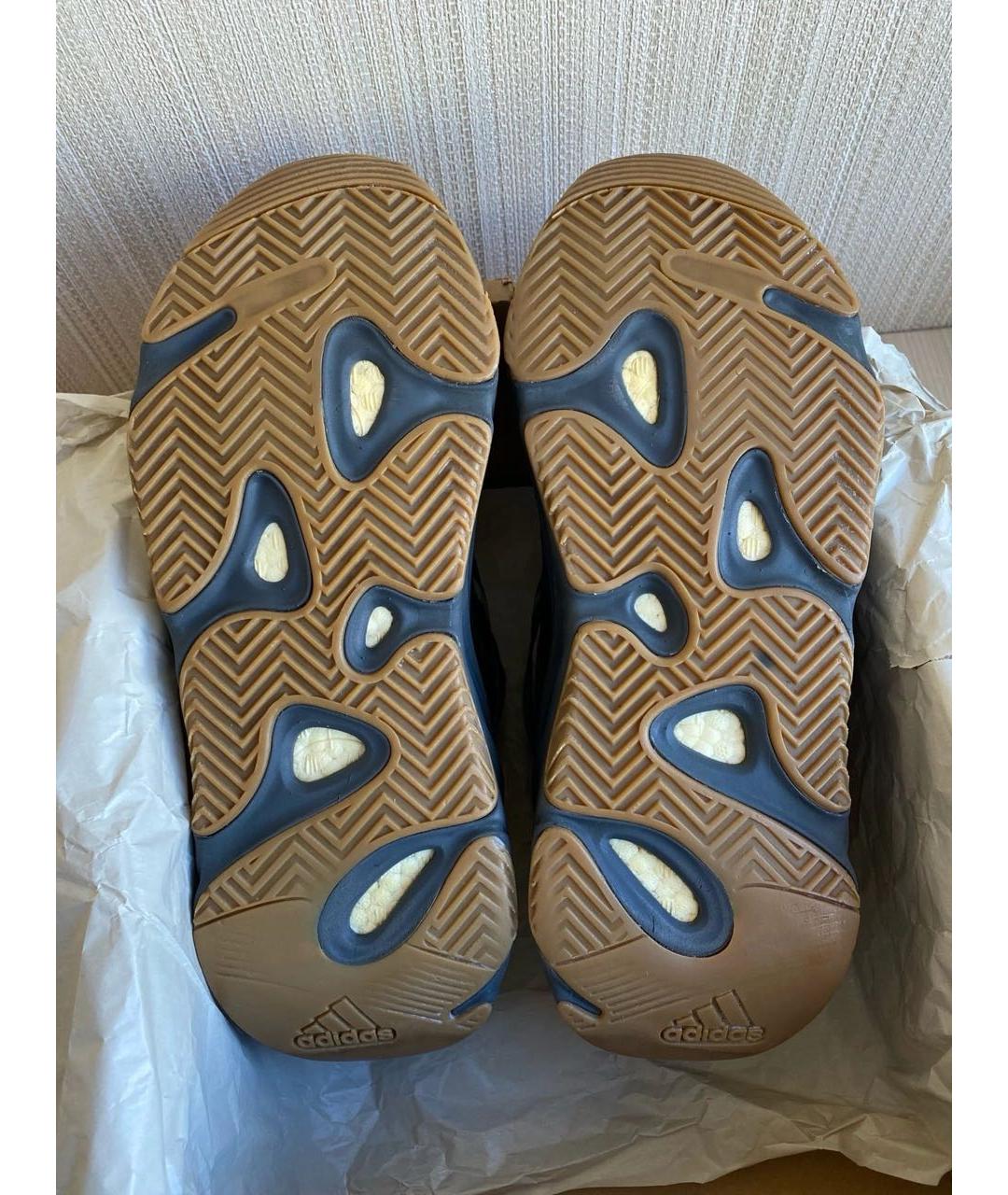 ADIDAS YEEZY Бирюзовые замшевые низкие кроссовки / кеды, фото 4