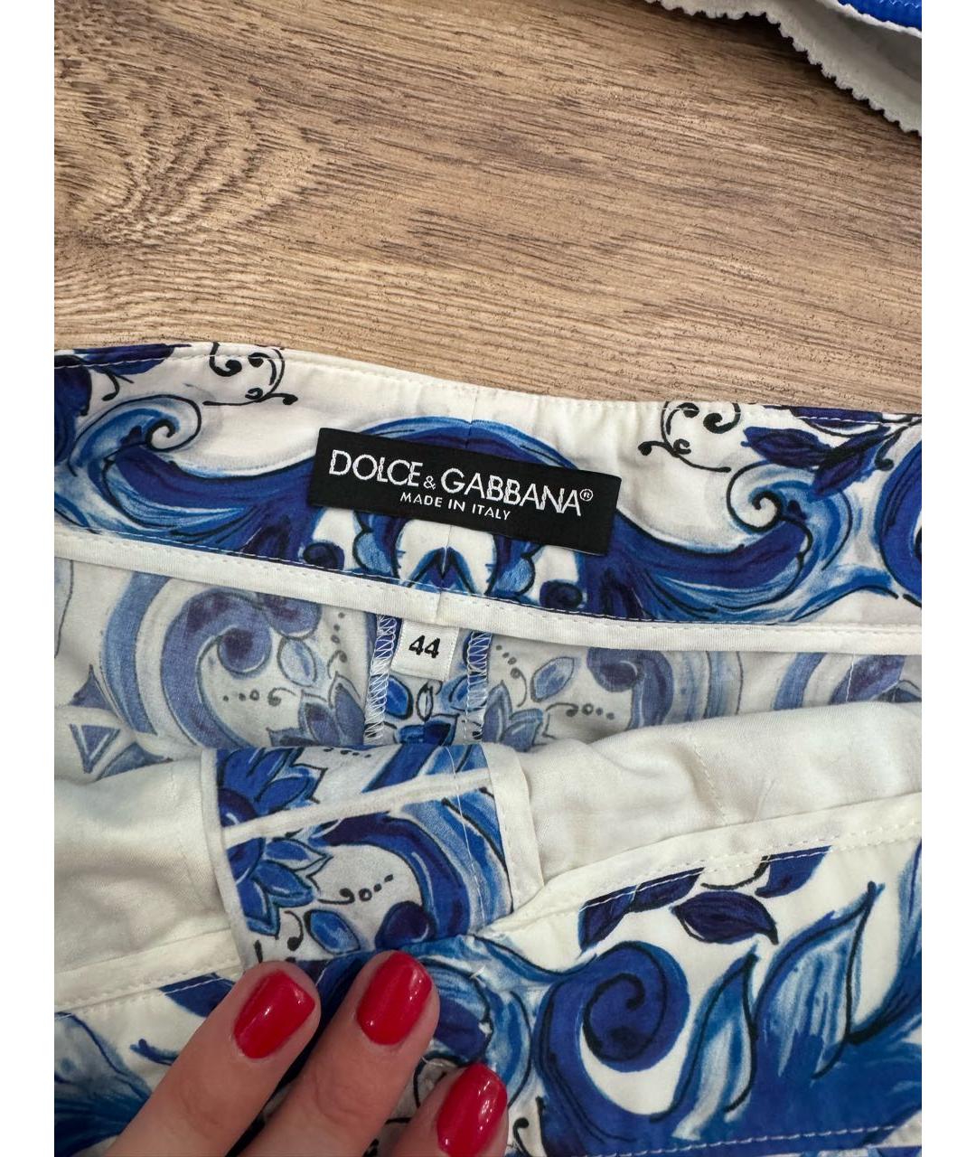DOLCE&GABBANA Голубой хлопковый костюм с брюками, фото 3