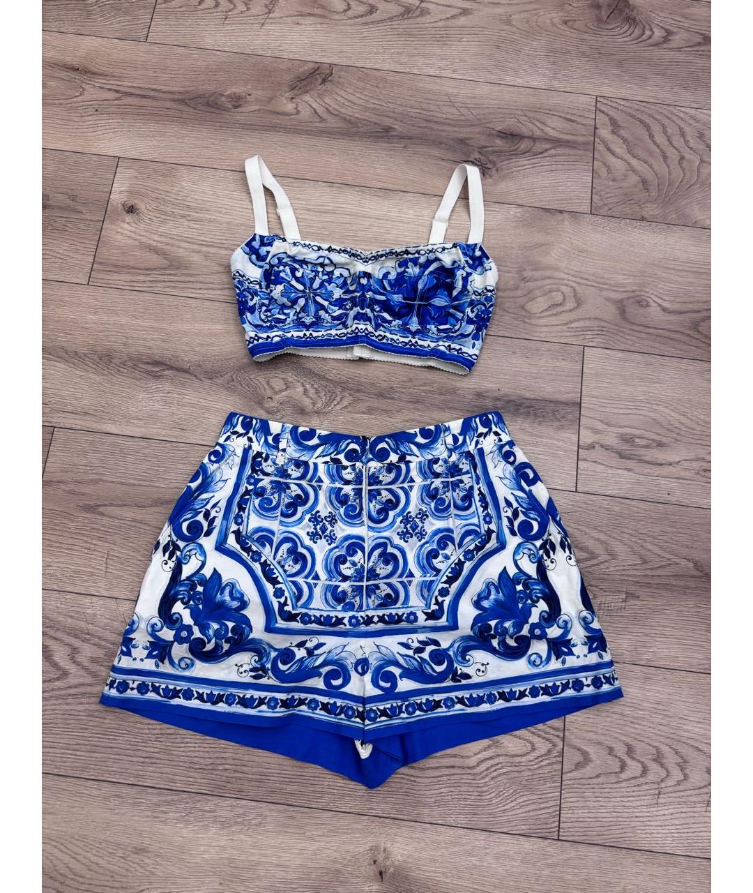 DOLCE&GABBANA Голубой хлопковый костюм с брюками, фото 9
