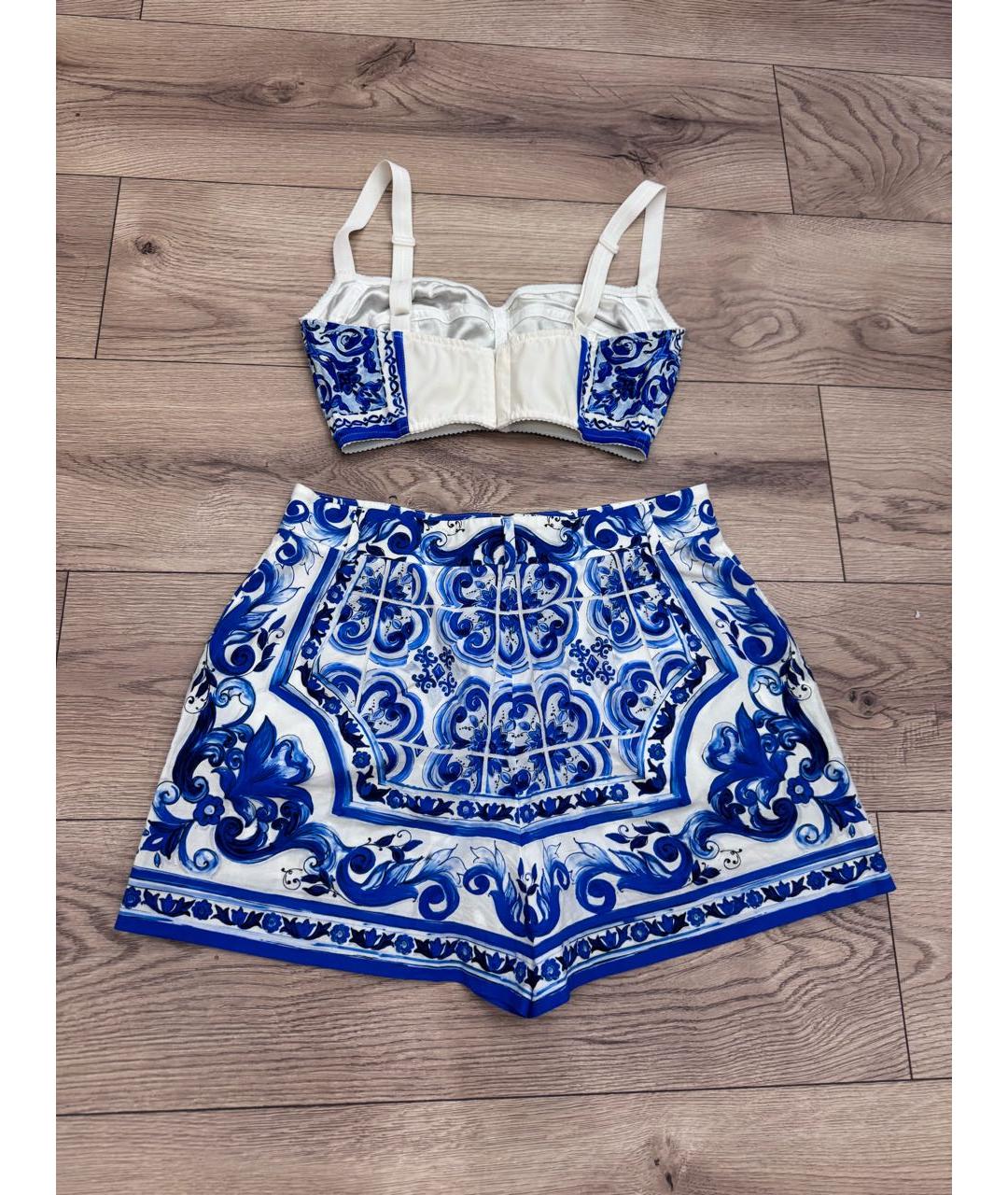 DOLCE&GABBANA Голубой хлопковый костюм с брюками, фото 2