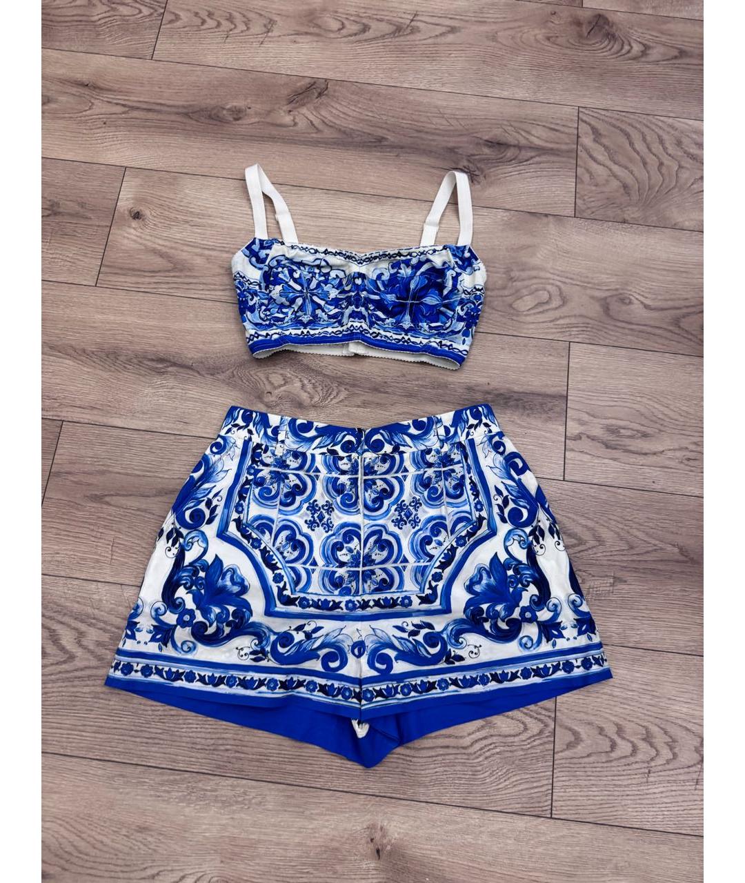 DOLCE&GABBANA Голубой хлопковый костюм с брюками, фото 5