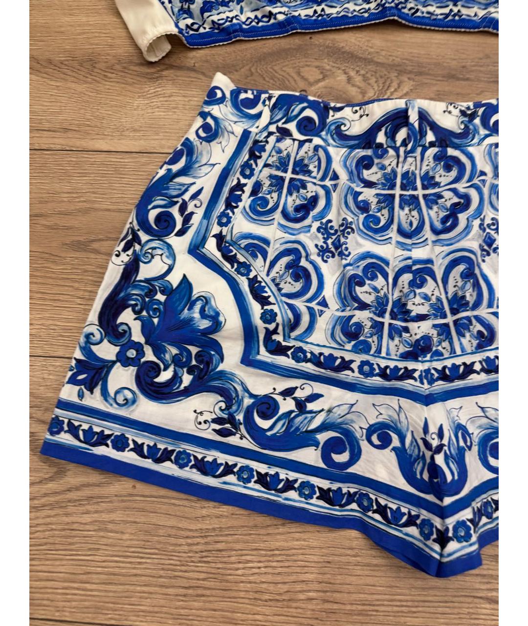DOLCE&GABBANA Голубой хлопковый костюм с брюками, фото 6