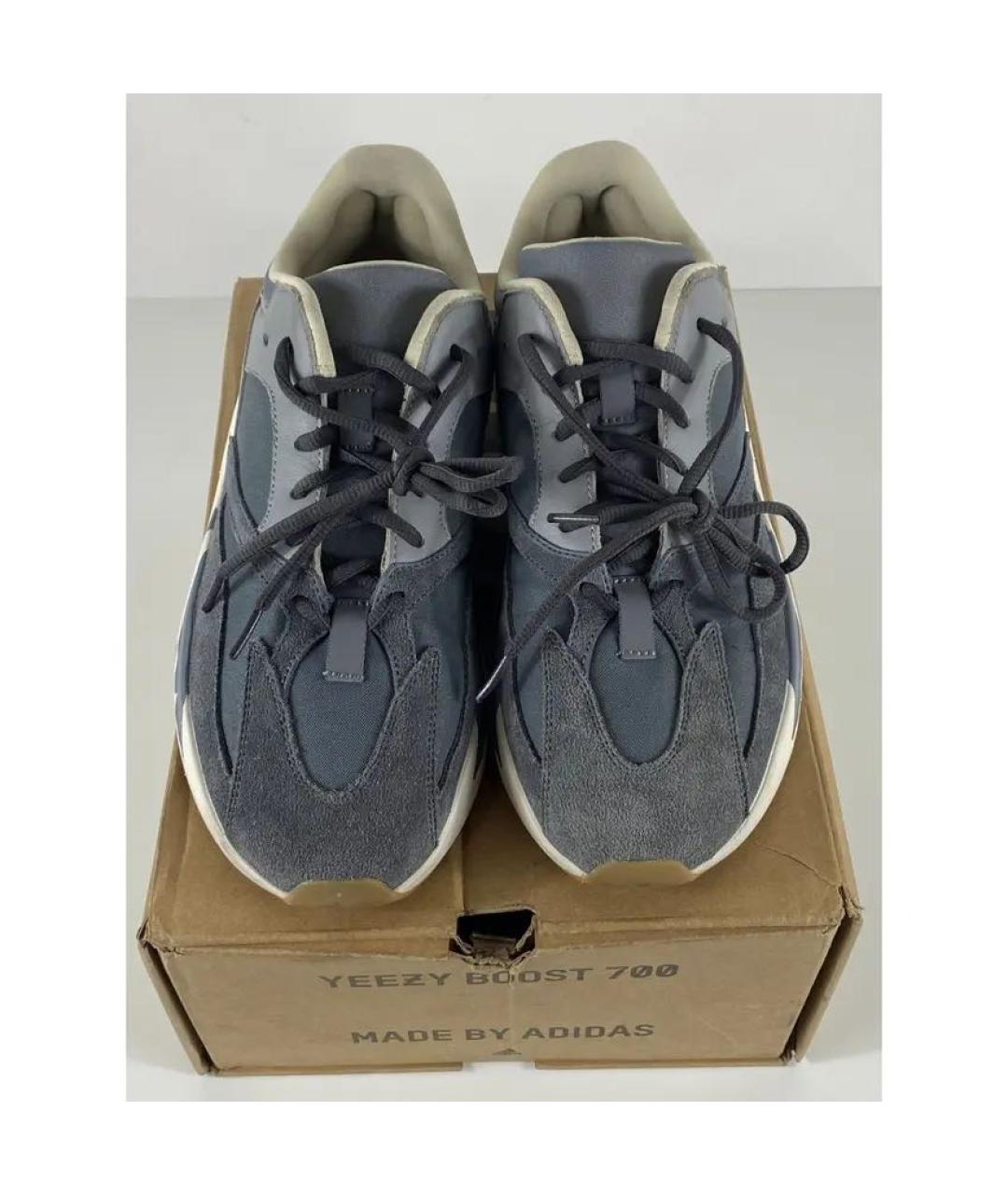 ADIDAS YEEZY Серые замшевые низкие кроссовки / кеды, фото 3