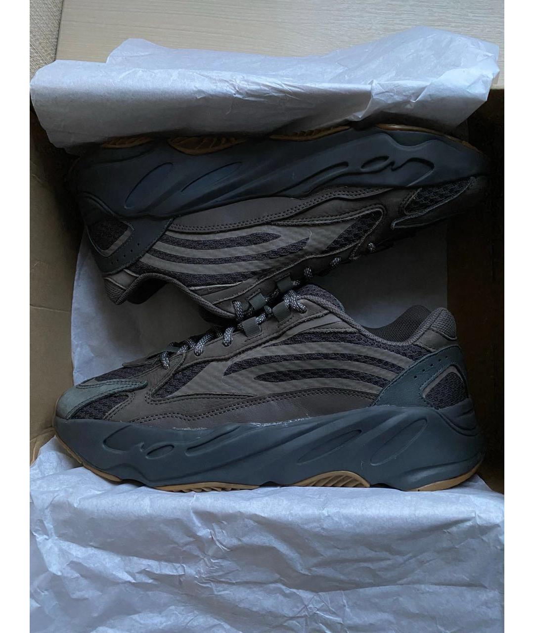 ADIDAS YEEZY Коричневые замшевые низкие кроссовки / кеды, фото 2
