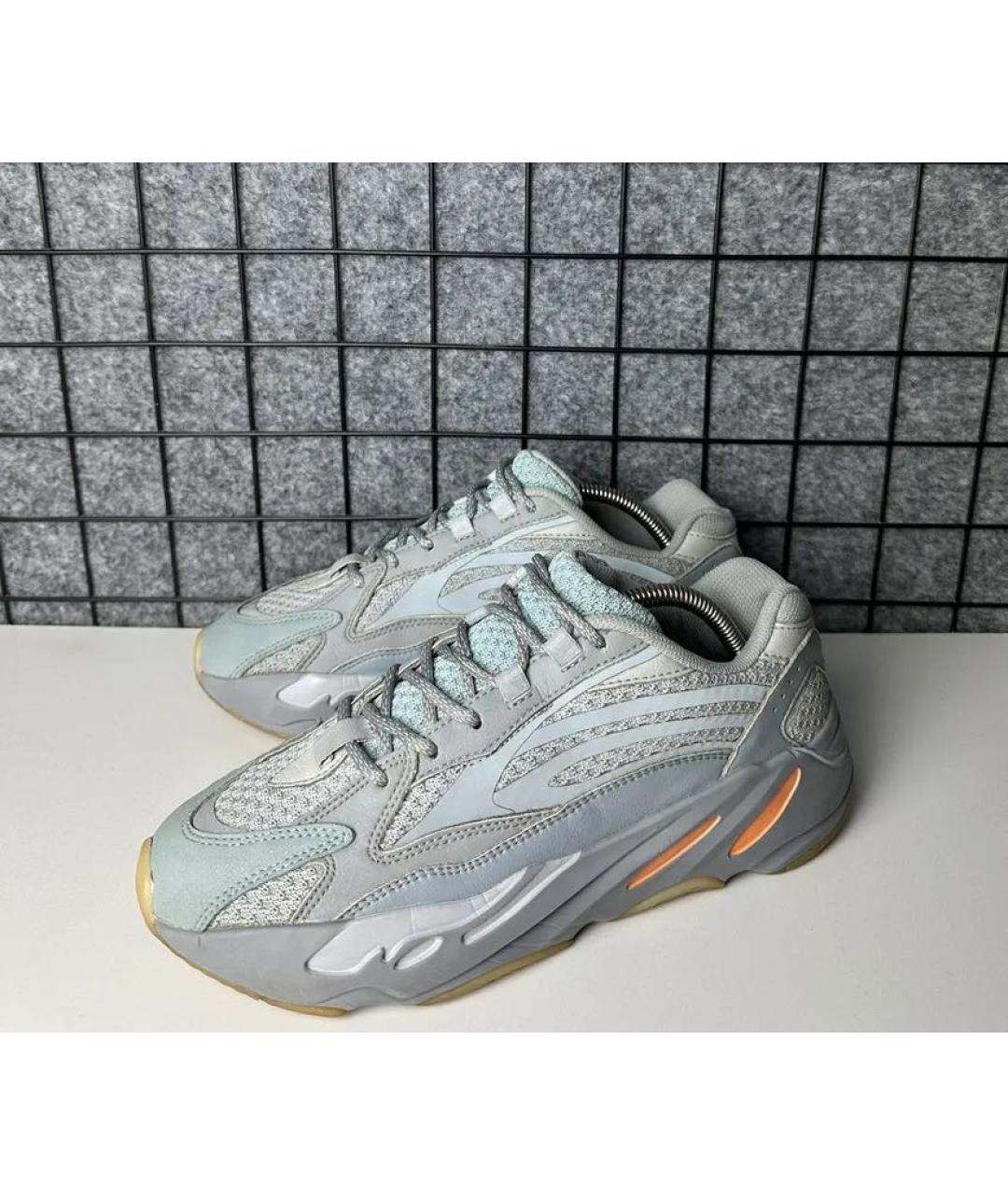 ADIDAS YEEZY Голубые замшевые низкие кроссовки / кеды, фото 2