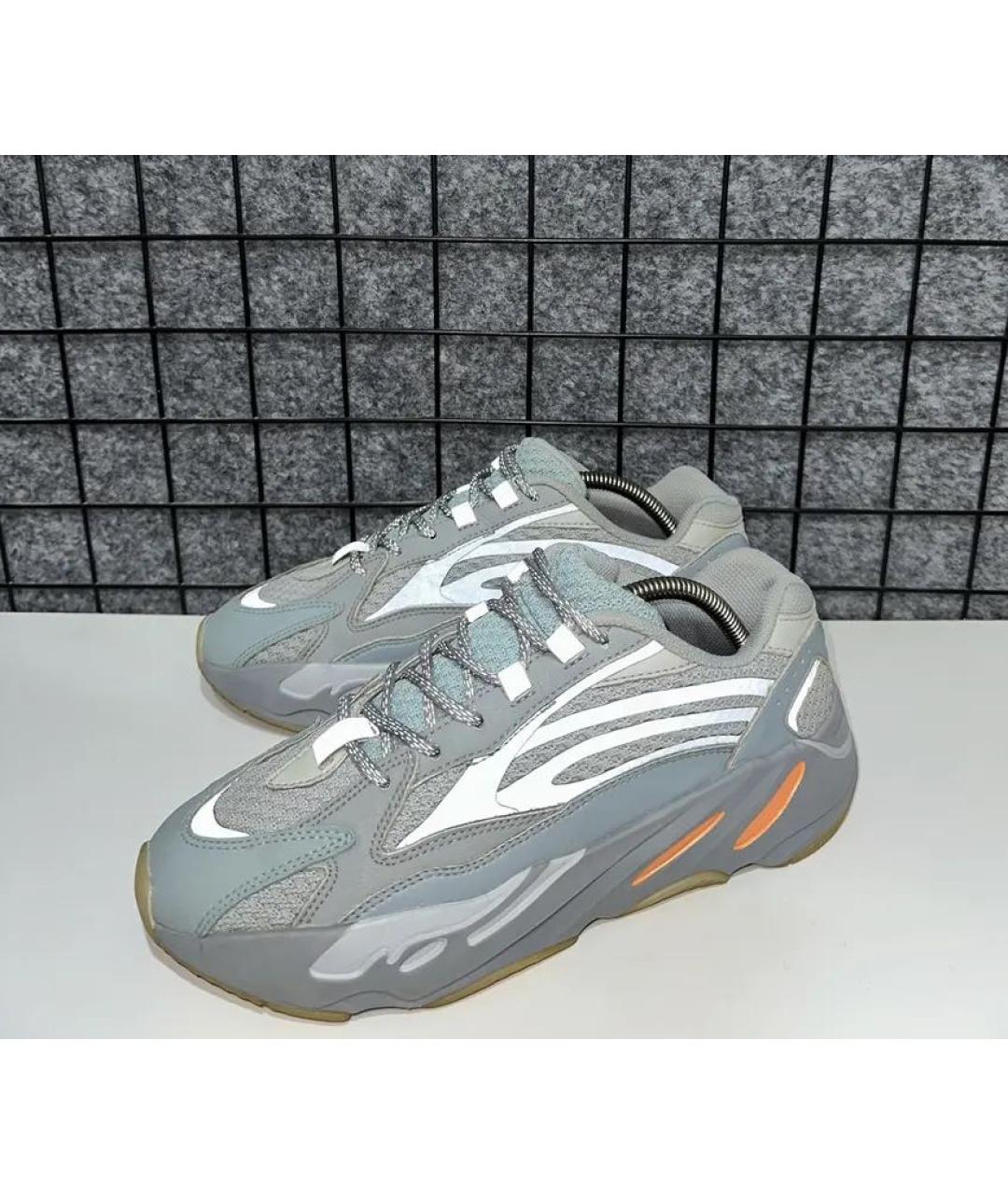 ADIDAS YEEZY Голубые замшевые низкие кроссовки / кеды, фото 3