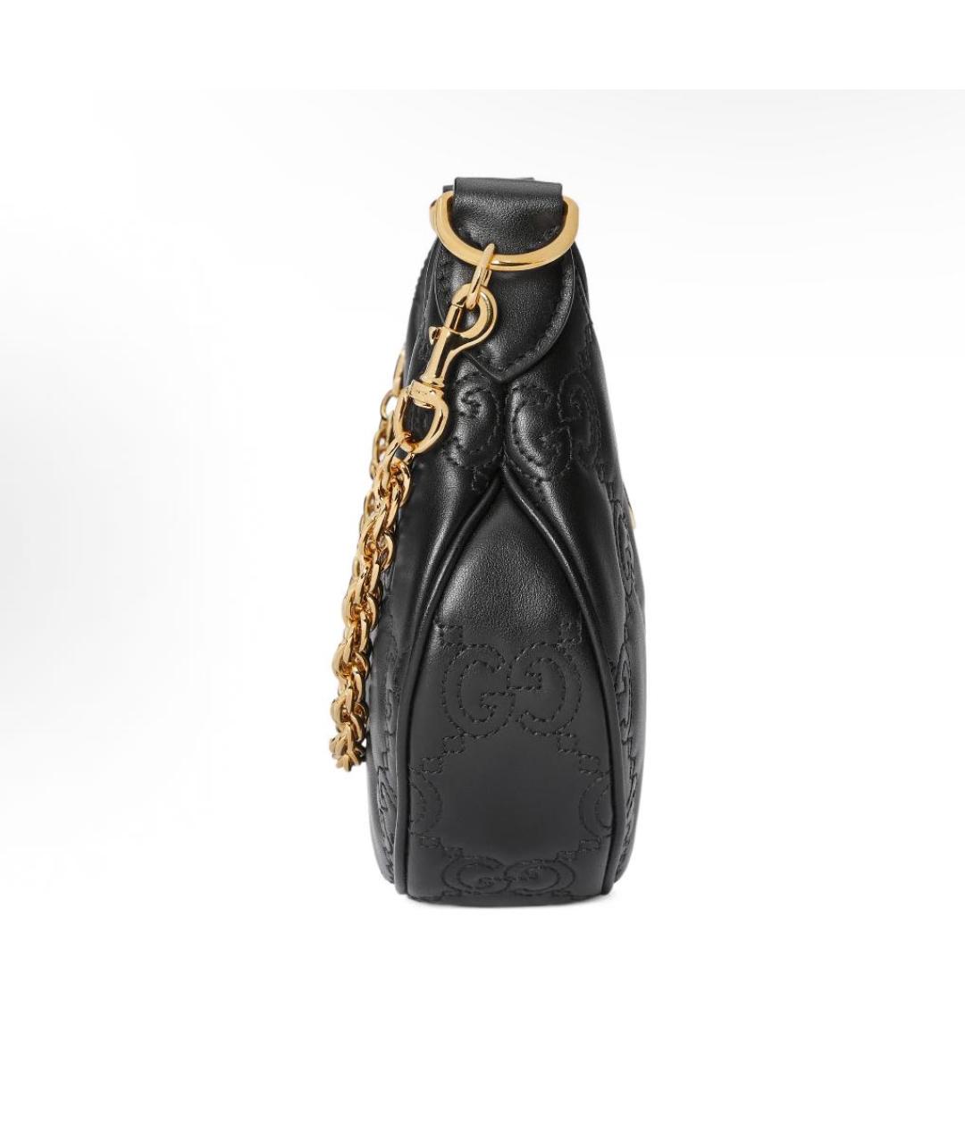 GUCCI Черная кожаная сумка с короткими ручками, фото 4