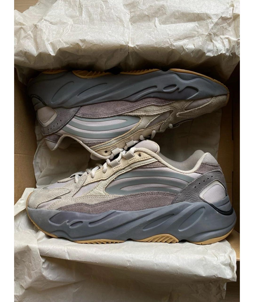 ADIDAS YEEZY Бежевые замшевые низкие кроссовки / кеды, фото 2