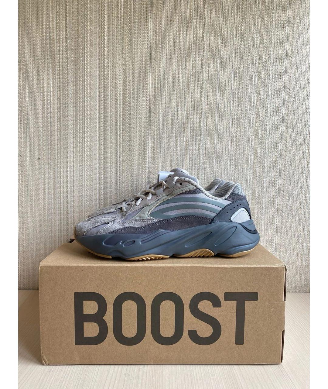 ADIDAS YEEZY Бежевые замшевые низкие кроссовки / кеды, фото 3