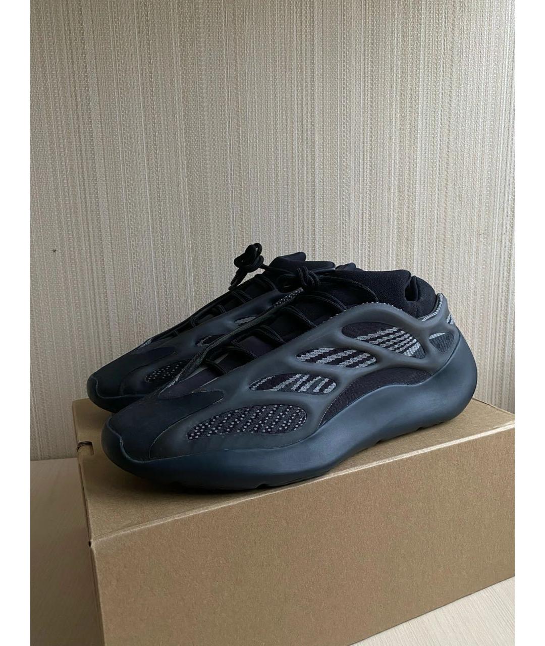 ADIDAS YEEZY Черные текстильные низкие кроссовки / кеды, фото 3