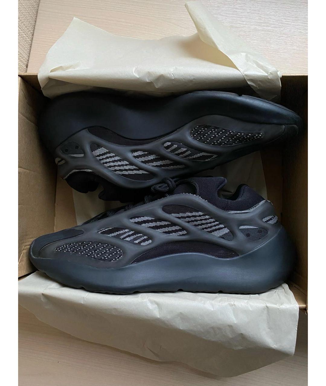 ADIDAS YEEZY Черные текстильные низкие кроссовки / кеды, фото 2