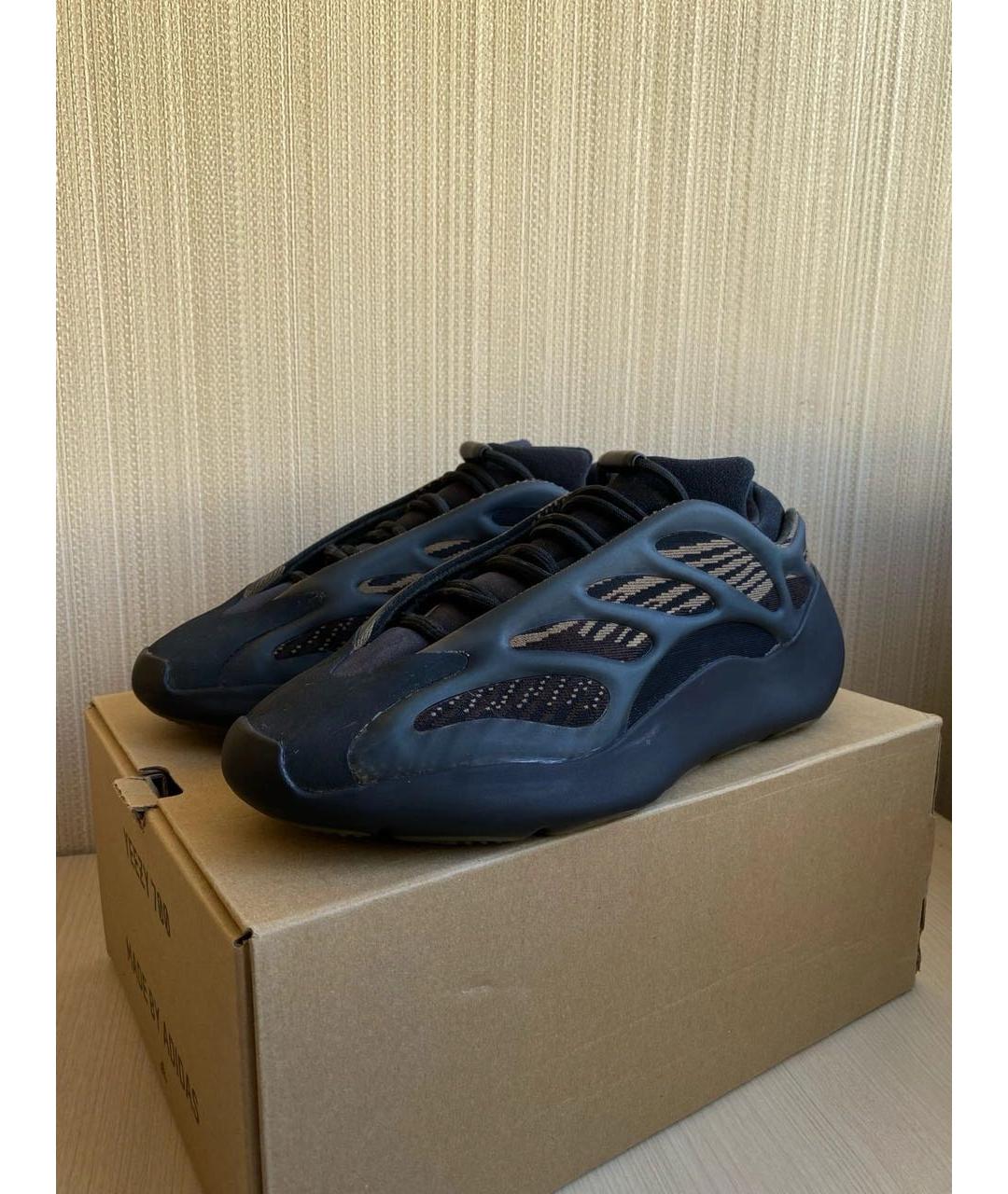 ADIDAS YEEZY Черные текстильные низкие кроссовки / кеды, фото 3