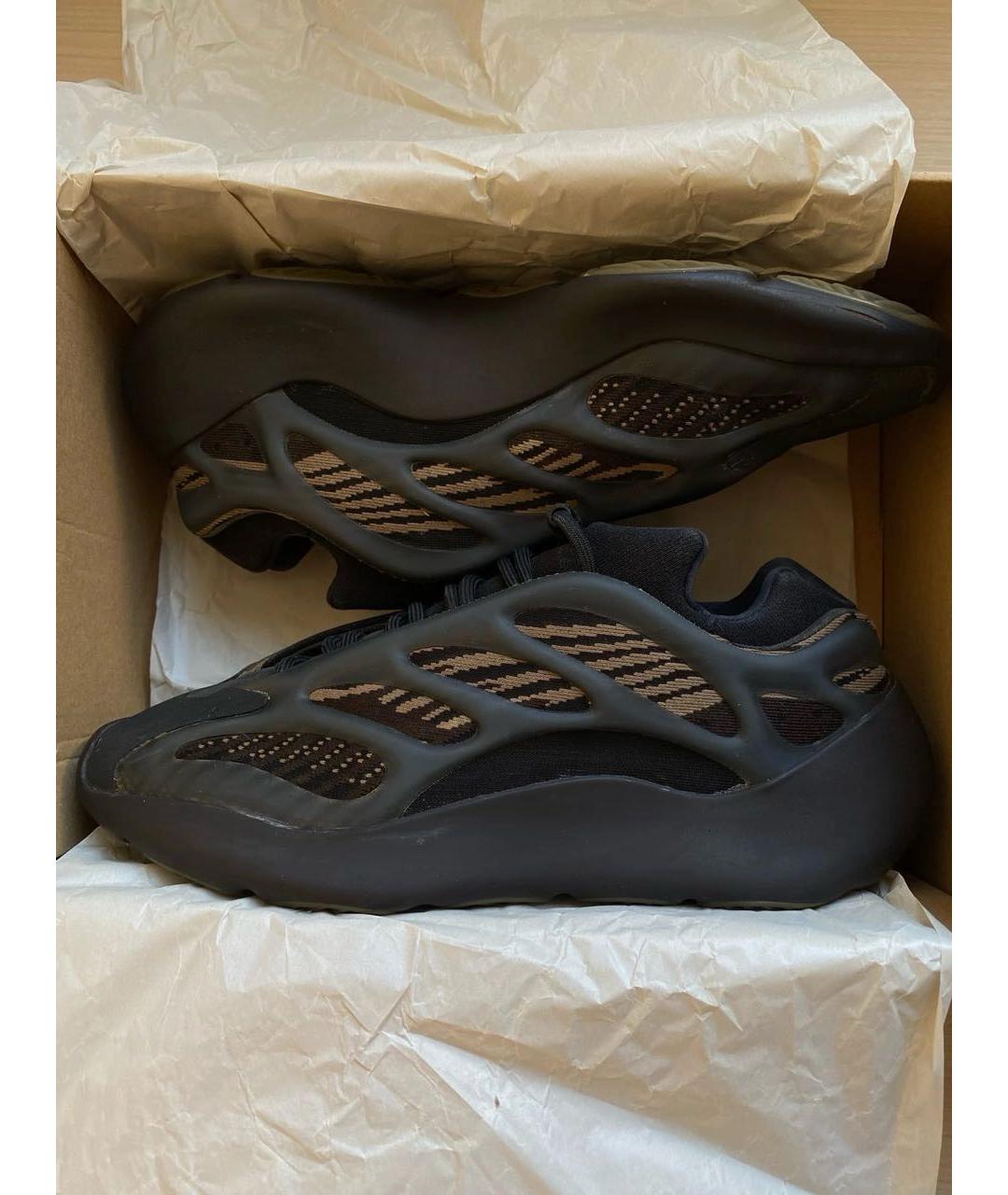 ADIDAS YEEZY Черные текстильные низкие кроссовки / кеды, фото 2