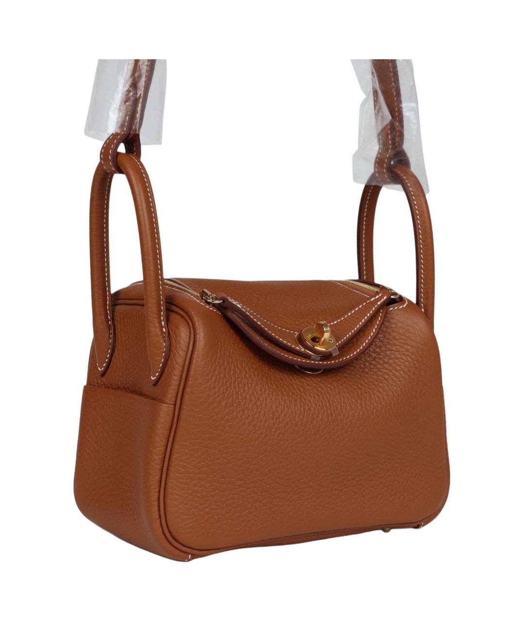 HERMES Коричневая кожаная сумка через плечо, фото 4