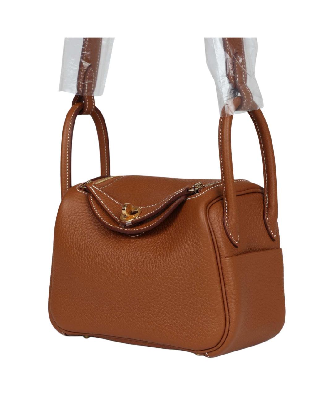 HERMES Коричневая кожаная сумка через плечо, фото 5