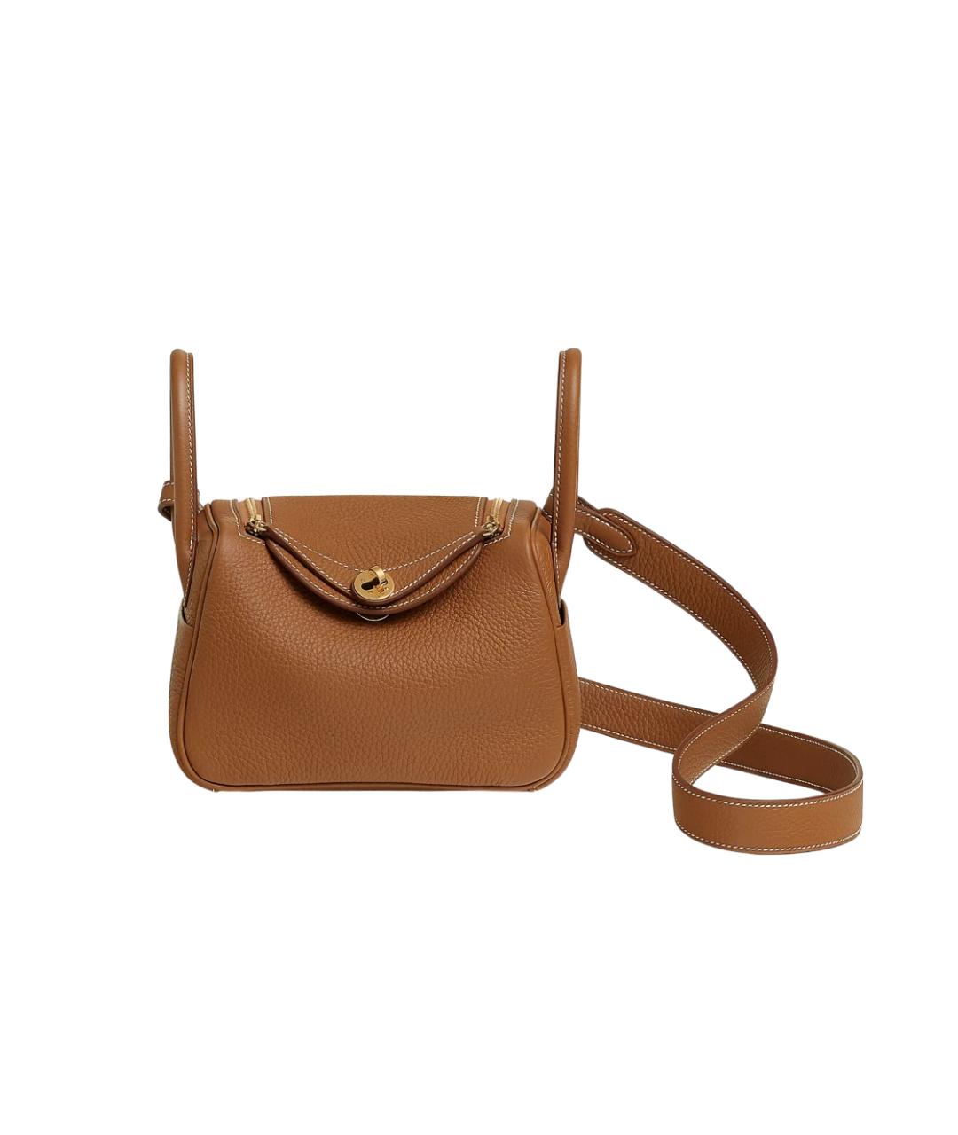 HERMES Коричневая кожаная сумка через плечо, фото 1