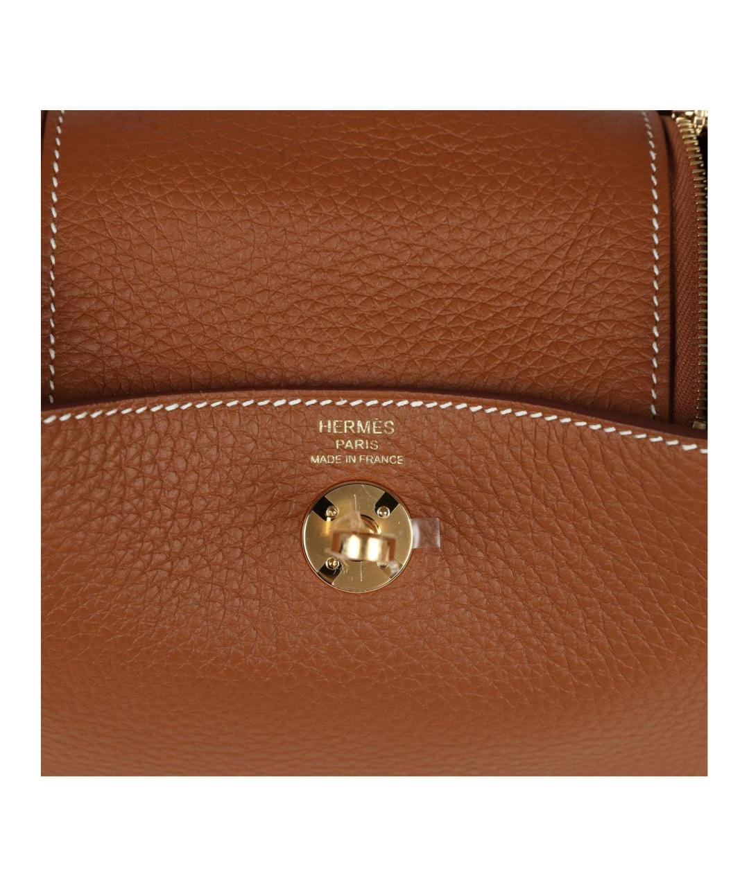 HERMES Коричневая кожаная сумка через плечо, фото 9