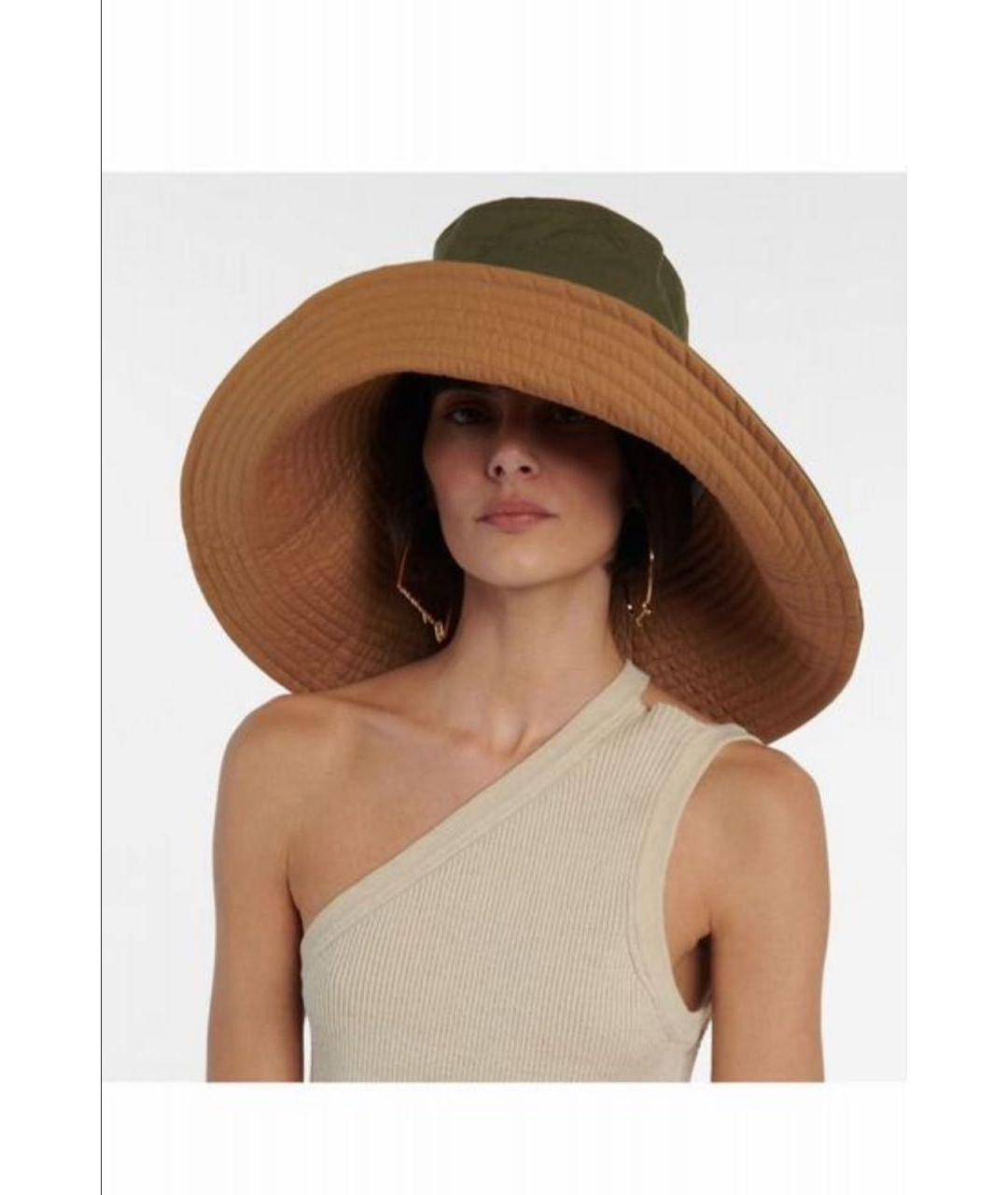 JACQUEMUS Хаки хлопковая шляпа, фото 2