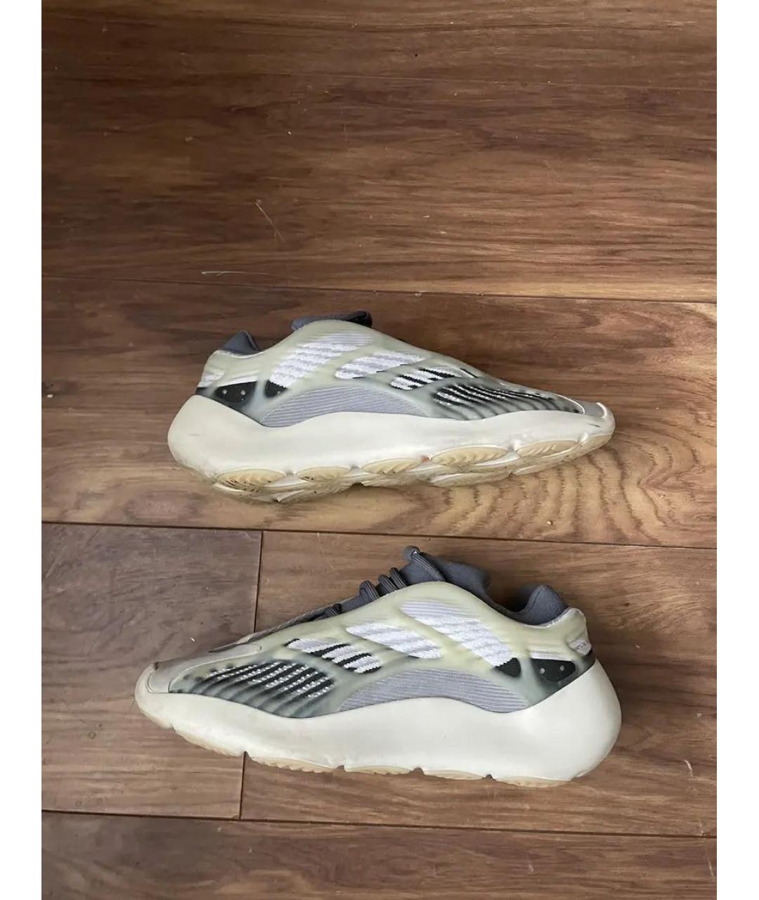 ADIDAS YEEZY Бежевые текстильные низкие кроссовки / кеды, фото 2