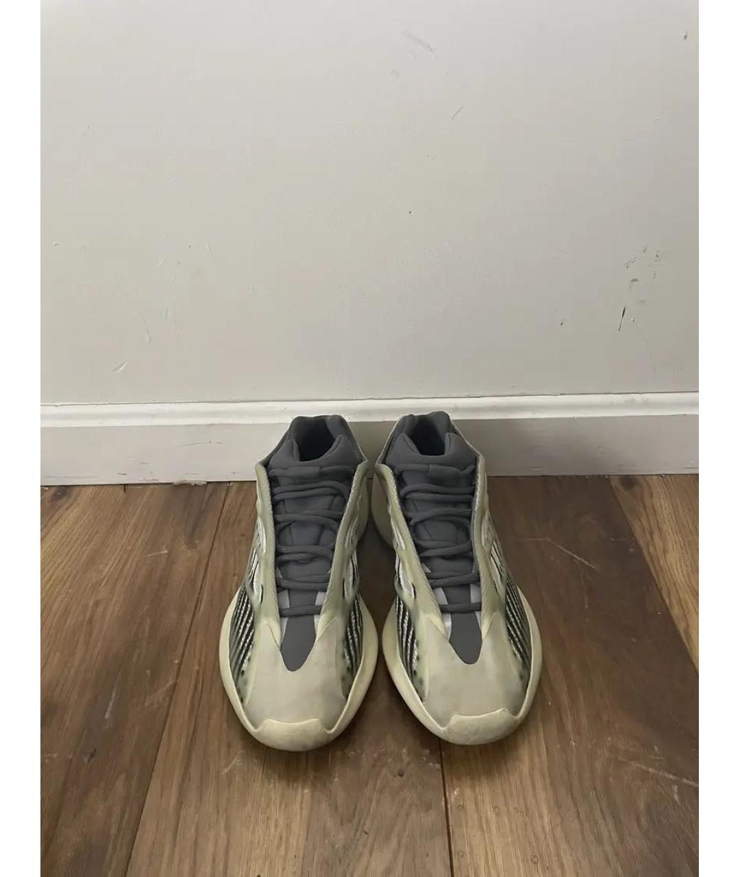 ADIDAS YEEZY Бежевые текстильные низкие кроссовки / кеды, фото 4