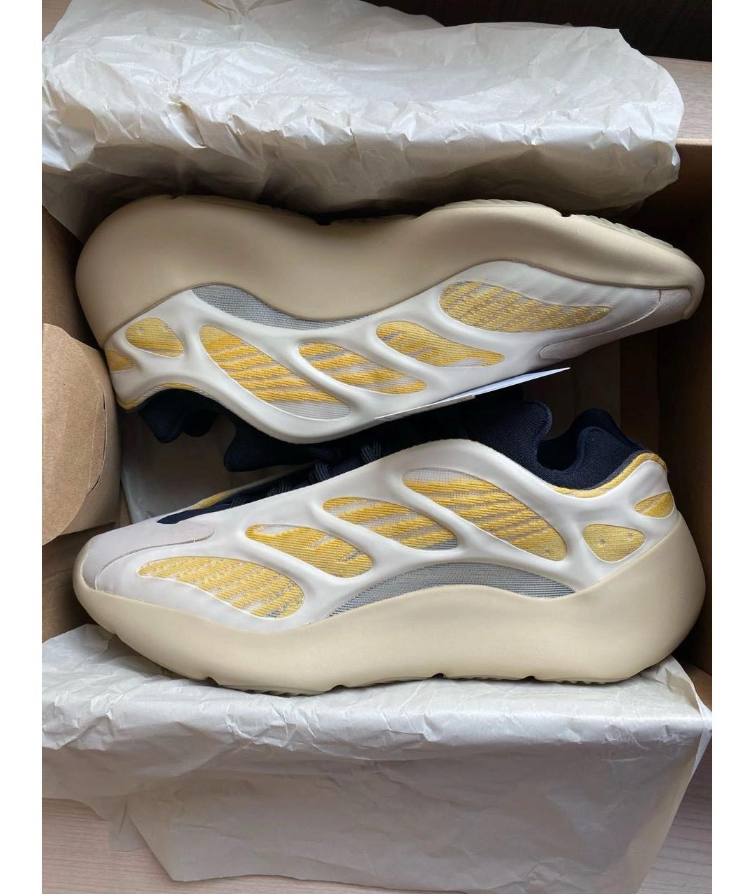 ADIDAS YEEZY Желтые текстильные низкие кроссовки / кеды, фото 2