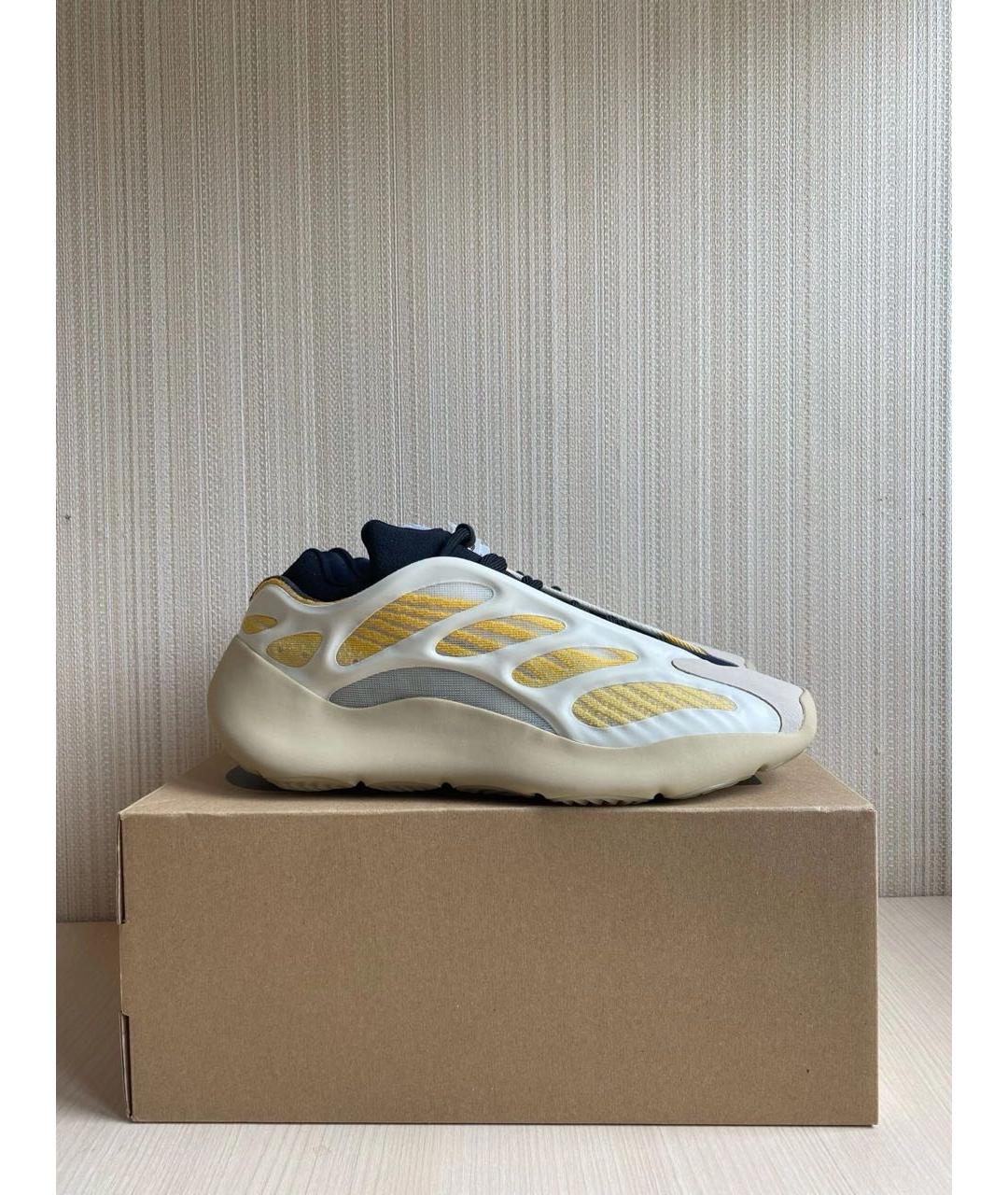 ADIDAS YEEZY Желтые текстильные низкие кроссовки / кеды, фото 4