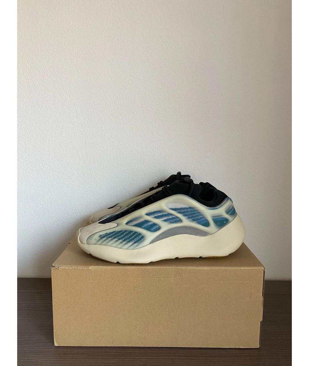 ADIDAS YEEZY Бежевые текстильные низкие кроссовки / кеды, фото 3