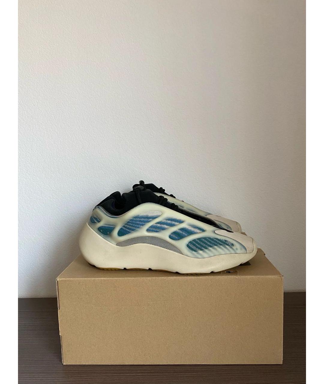 ADIDAS YEEZY Бежевые текстильные низкие кроссовки / кеды, фото 4
