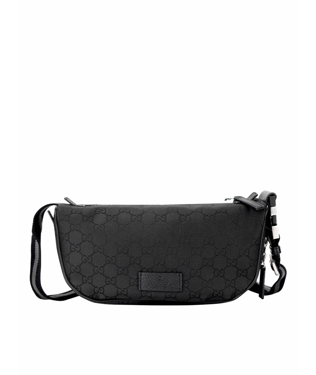 GUCCI Антрацитовая кожаная сумка на плечо, фото 1