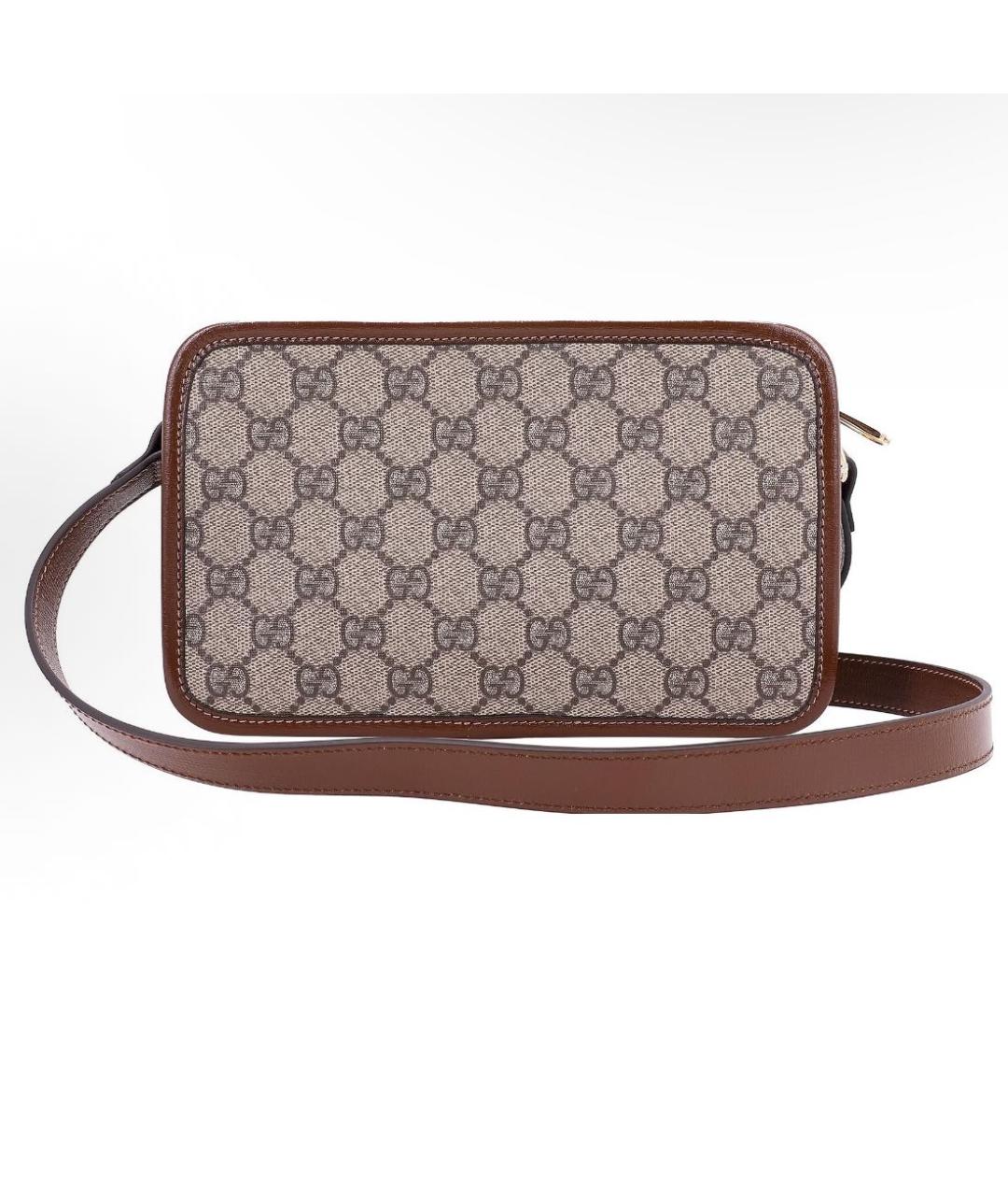 GUCCI Коричневая кожаная сумка на плечо, фото 3