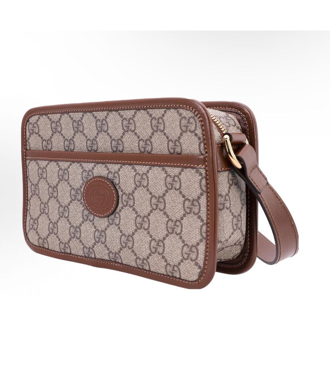 GUCCI Коричневая кожаная сумка на плечо, фото 2
