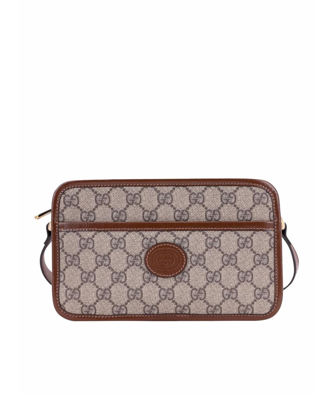 GUCCI Коричневая кожаная сумка на плечо, фото 1