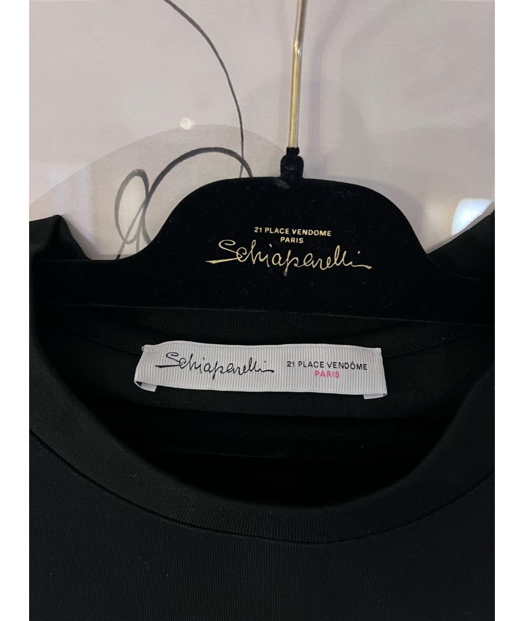 SCHIAPARELLI Черная хлопковая футболка, фото 3