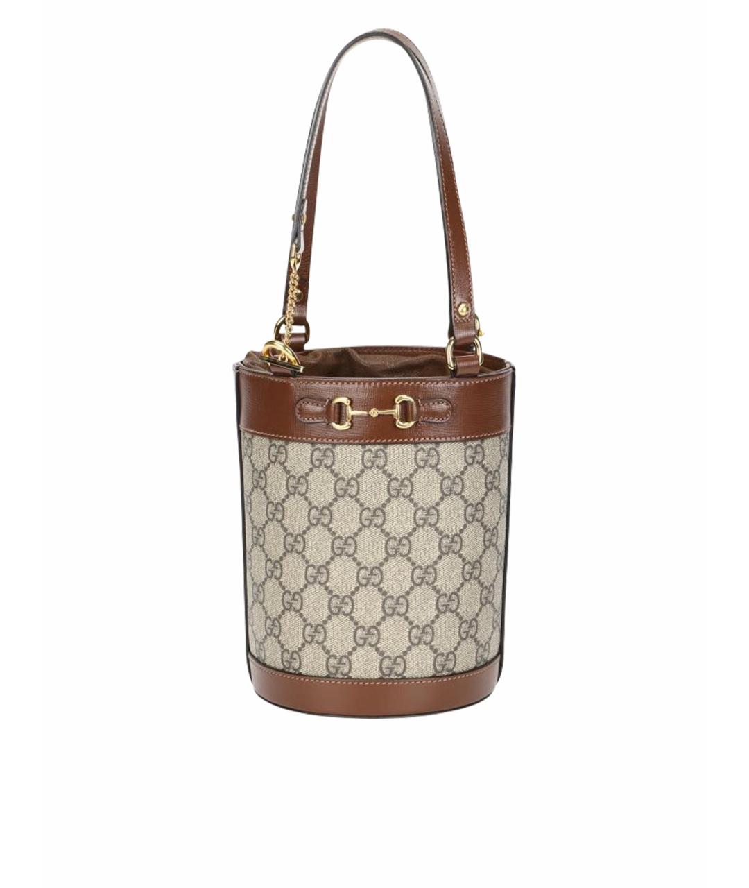 GUCCI Коричневая кожаная сумка с короткими ручками, фото 1