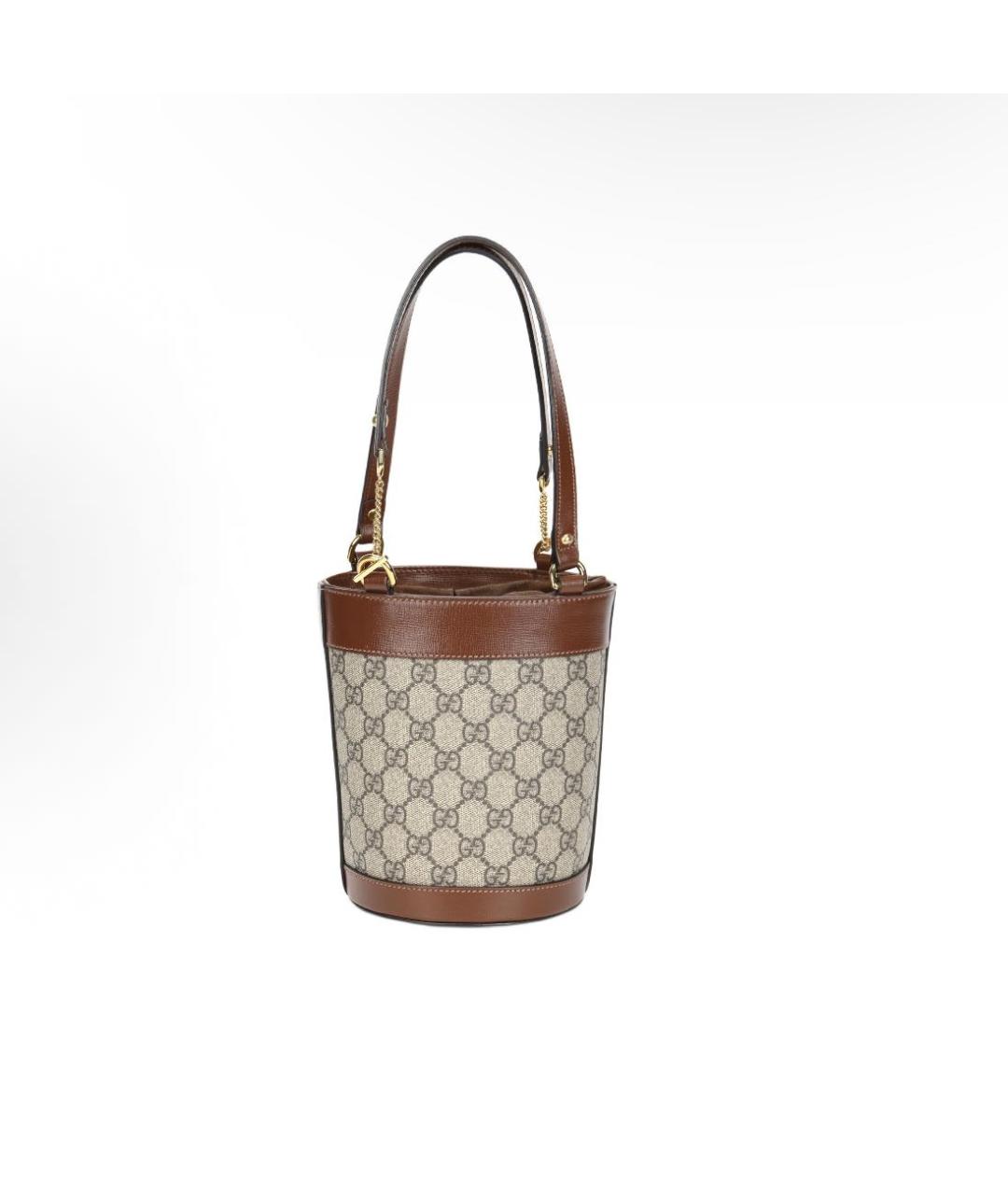 GUCCI Коричневая кожаная сумка с короткими ручками, фото 3