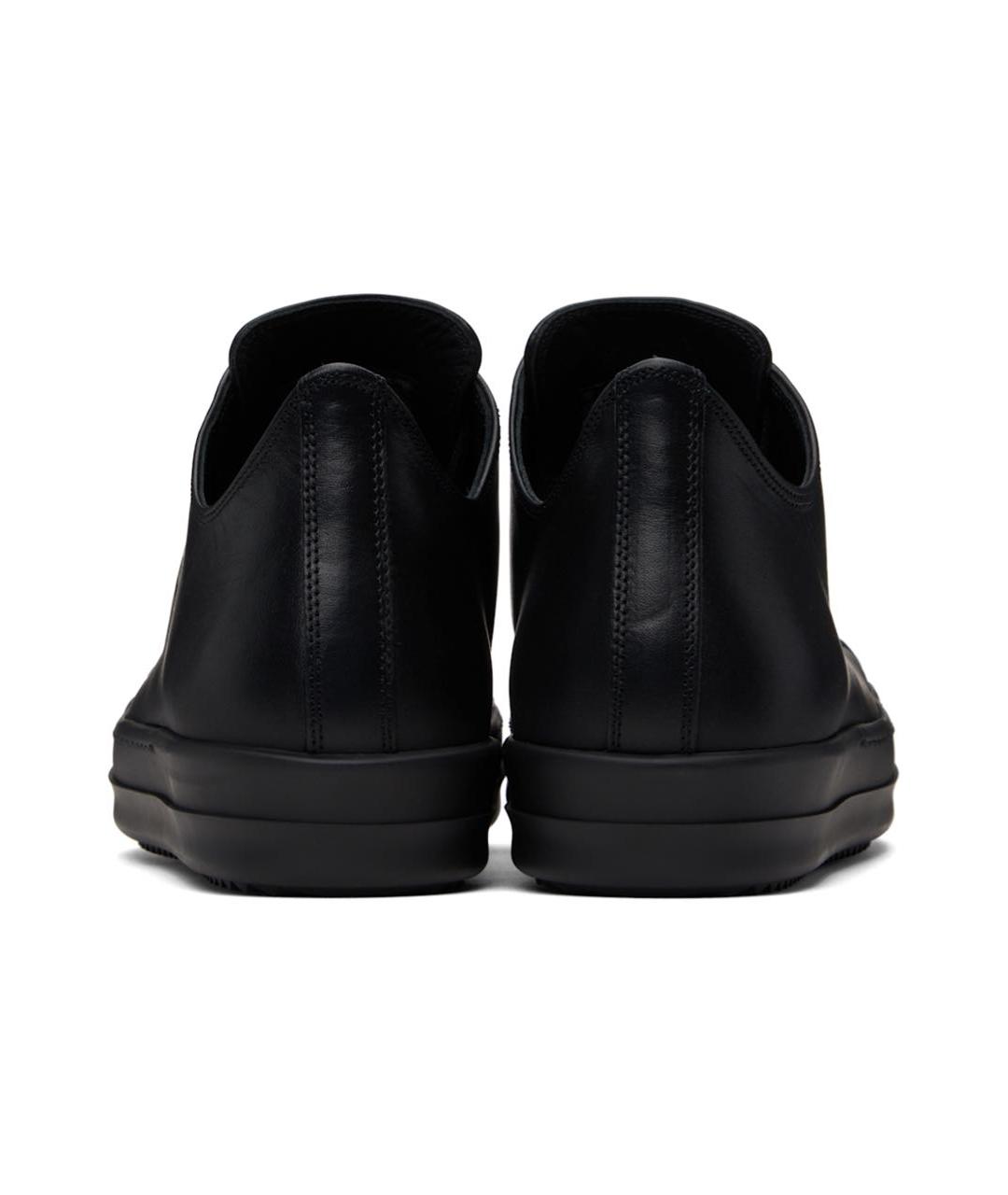 RICK OWENS Черные кожаные низкие кроссовки / кеды, фото 4