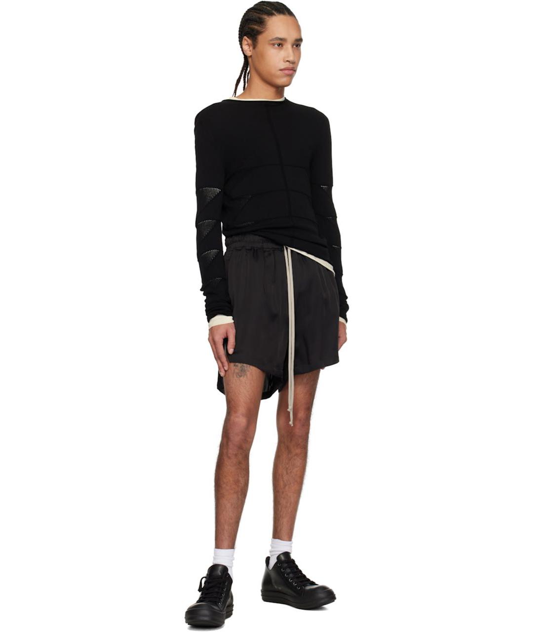 RICK OWENS Черные кожаные низкие кроссовки / кеды, фото 5
