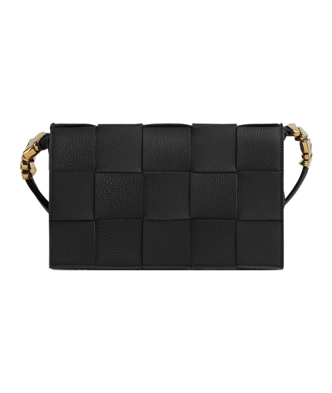 BOTTEGA VENETA Черная кожаная сумка через плечо, фото 1