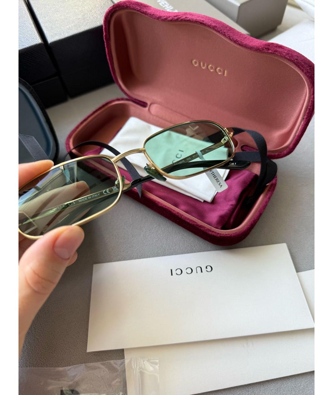 GUCCI Металлические солнцезащитные очки, фото 7