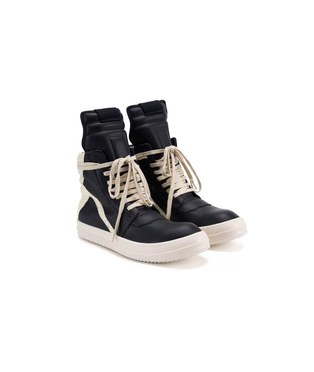 RICK OWENS Черные кожаные кеды, фото 2