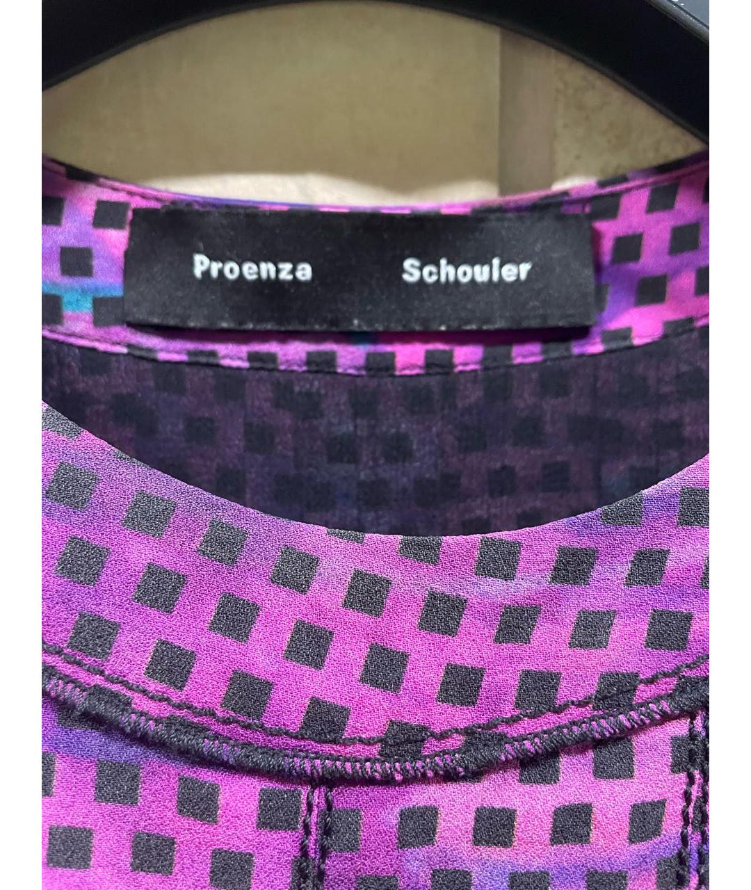 PROENZA SCHOULER Фиолетовое шелковое коктейльное платье, фото 3