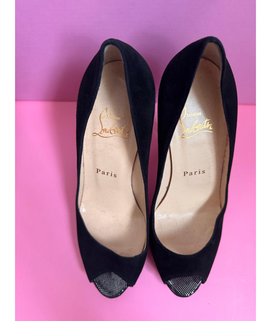 CHRISTIAN LOUBOUTIN Черные кожаные туфли, фото 2
