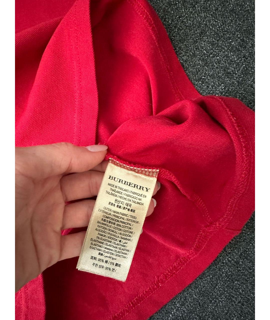 BURBERRY Красная футболка, фото 4