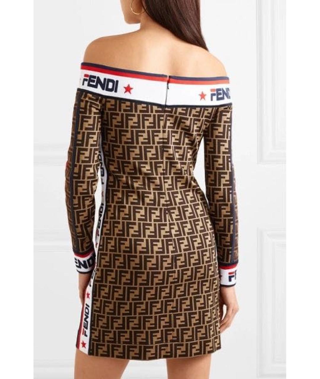 FENDI Коричневое повседневное платье, фото 3